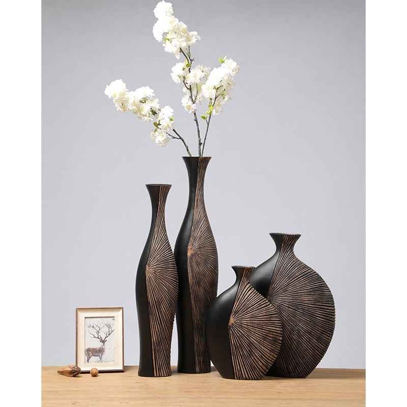 Retro Affordable Luxury Vertical High Floor Vase Decoration