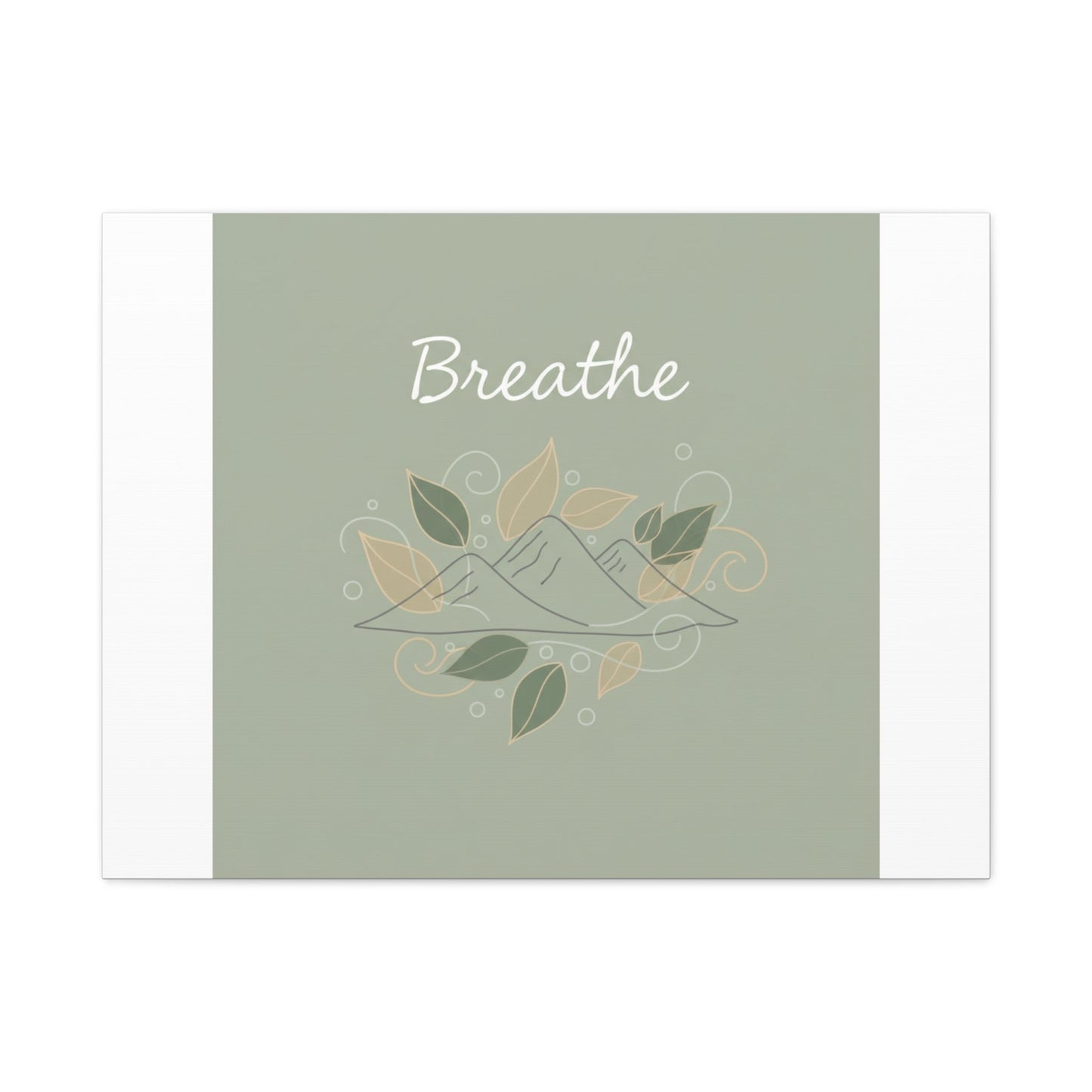 Breathe Mountain Line Canvas | Nature Symbols, Minimal Forest Wall Art
