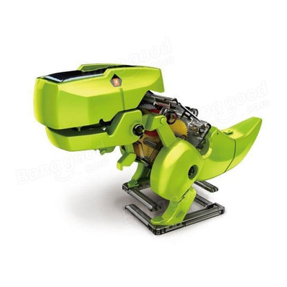 DIY 4-in-1 Transforming Solar Powered Robot Kit - STEM Educational Dinosaur Toy