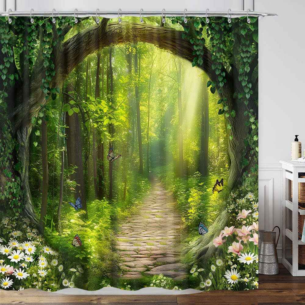 Shower Curtain Digital Printing Bathroom Waterproof Mildew-proof Partition Curtain
