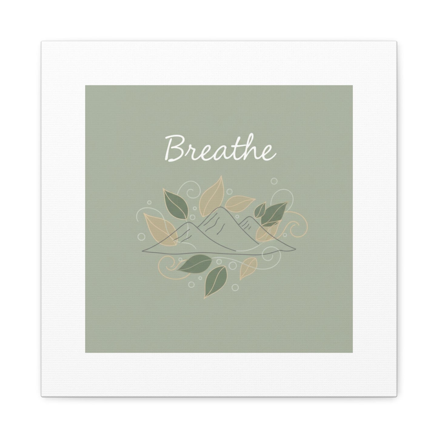 Breathe Mountain Line Canvas | Nature Symbols, Minimal Forest Wall Art