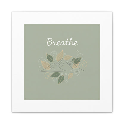 Breathe Mountain Line Canvas | Nature Symbols, Minimal Forest Wall Art