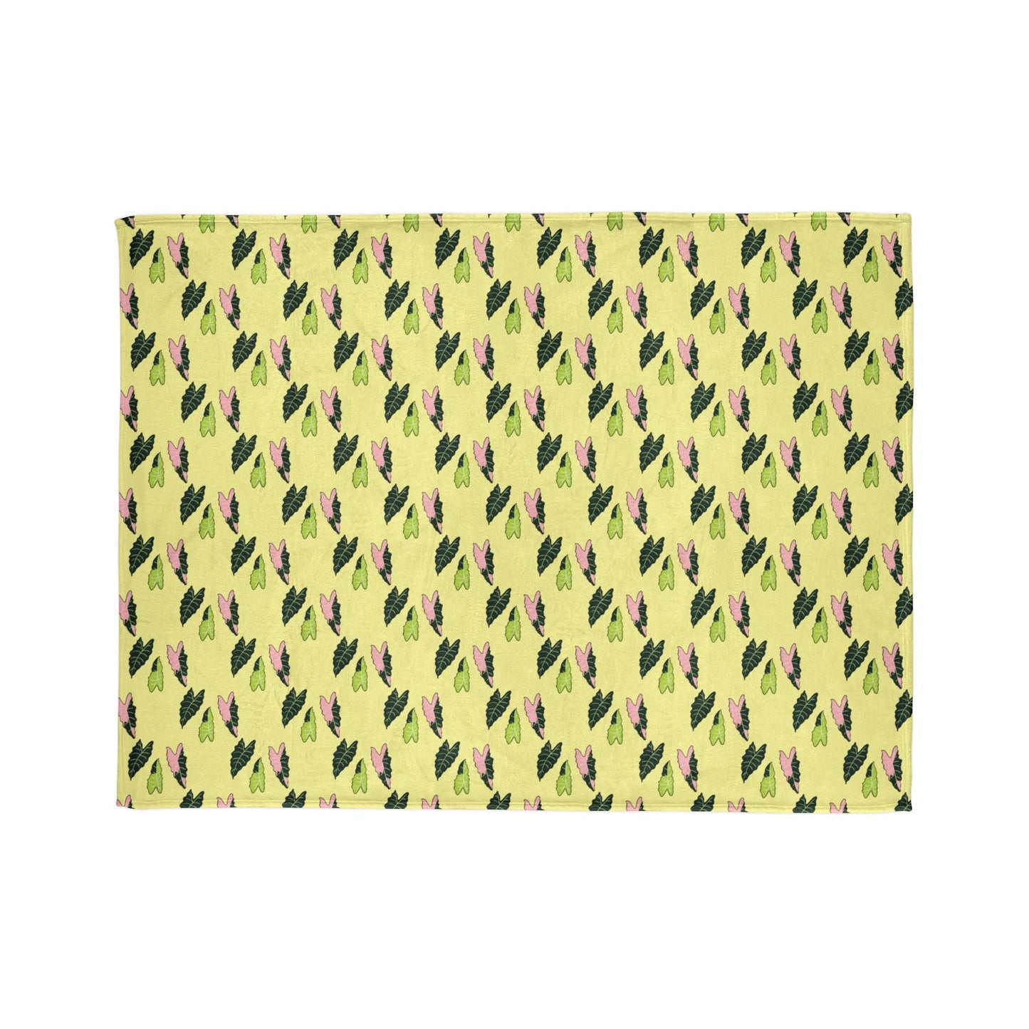 Alocasia Pattern Cozy Fleece Throw Blanket