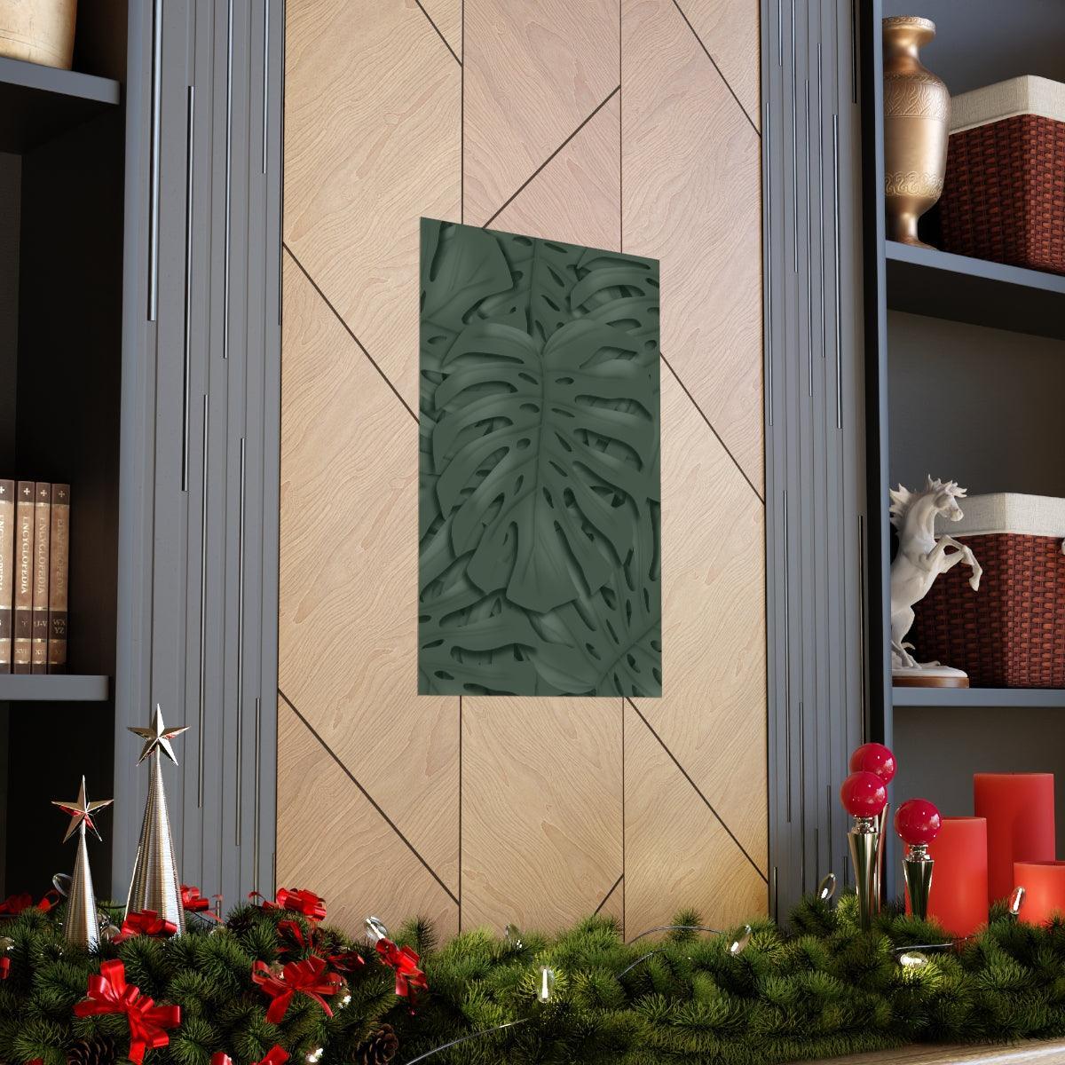 Deep Green Monstera Botanical Print – Unframed Wall Art