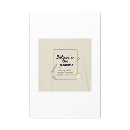 Believe in the Process Canvas | analogue note to self, handwritten reminder décor