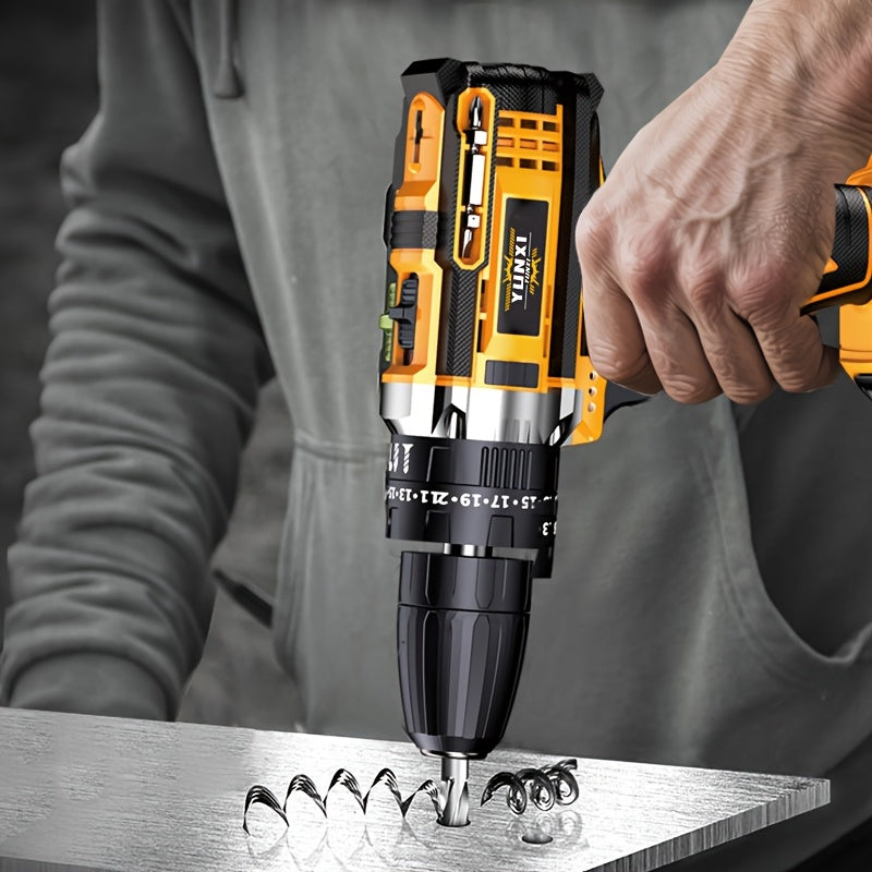 21V Multi-function Impact Drill Set Wireless Power w/ Battery And Quick Charger