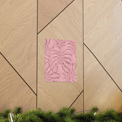 Soft Pink Monstera Botanical Print – Unframed Wall Art