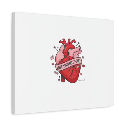 Love Yourself First Canvas, Hearts-with-a-Twist, Anti-Valentine Art
