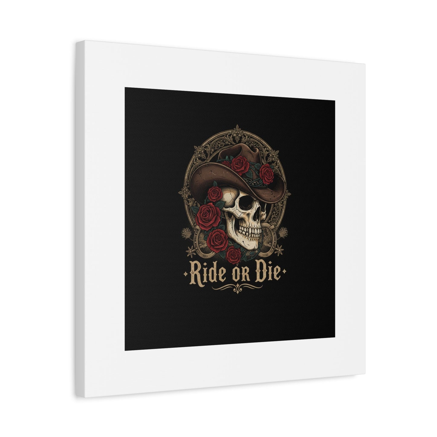 Ride or Die Skull Canvas | Western Skull Art, Gothic Americana