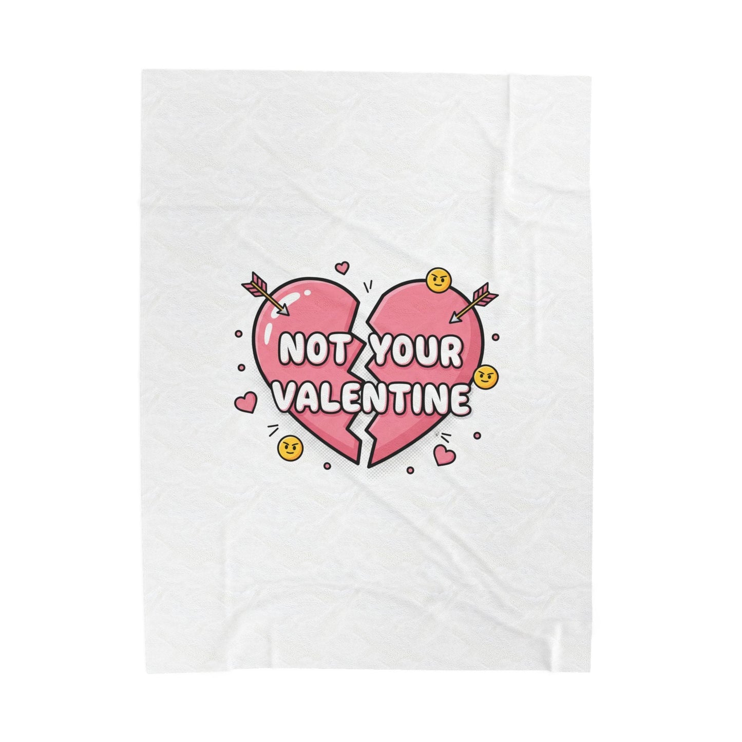 Not Your Valentine Velveteen Blanket | ironic valentines, sarcastic hearts