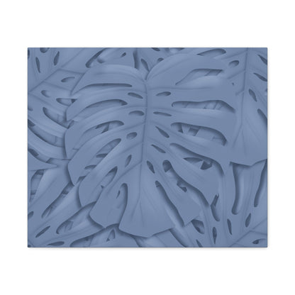 Blue Monstera Canvas Print – Botanical Wall Art