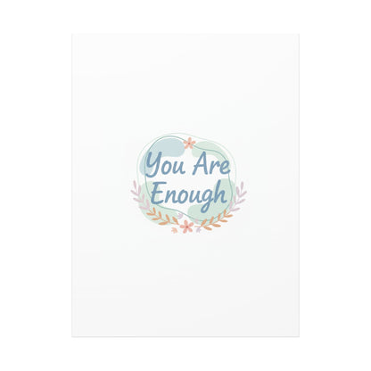 You Are Enough Canvas, Mental Health Art | Supportive Affirmation Wall Decor