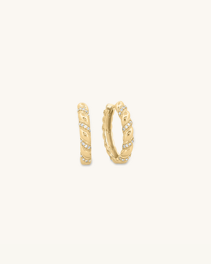 Twist Stone Hoops