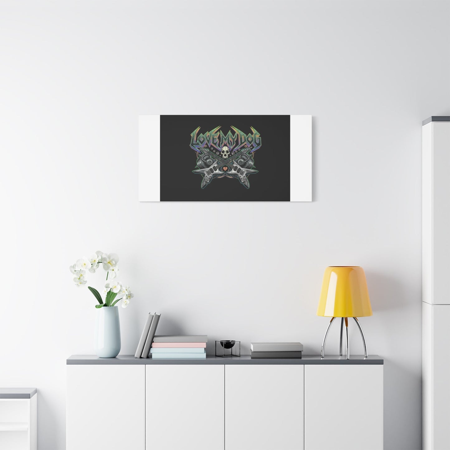 Love My Dog metal font Canvas | gothic wellness quote, edgy self-care merch
