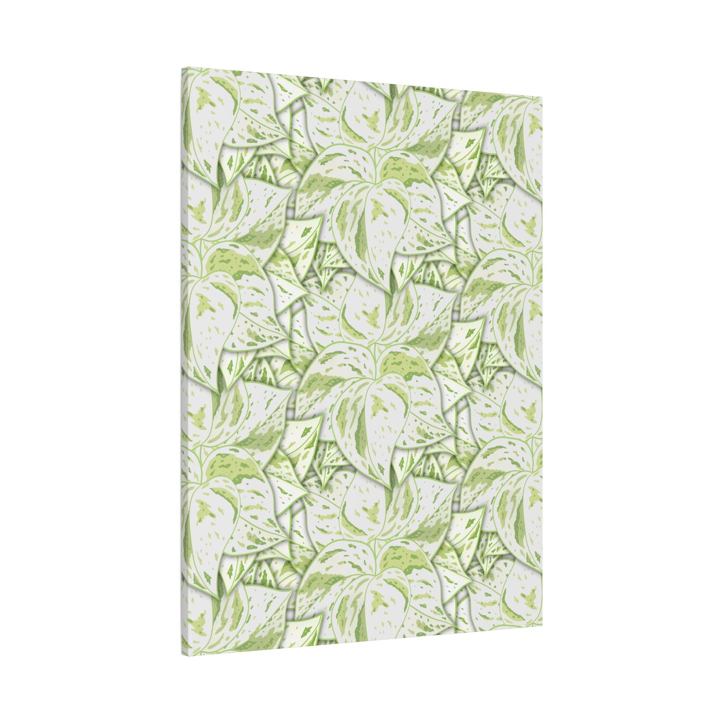 Snow Queen Pothos Pattern Canvas Print – Botanical Wall Art