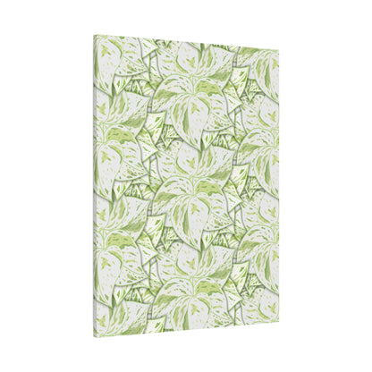 Snow Queen Pothos Pattern Canvas Print – Botanical Wall Art