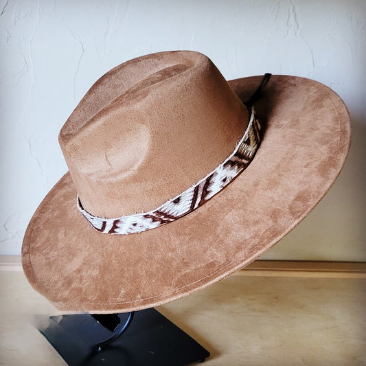 Gold Aztec Western Leather Band w/ Choice of Boho Hat 985e