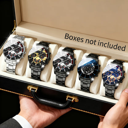 5pcs Men's Business Fashion High-End Elegant Versatile Watch Set Perfect Gift for Friends On Holidays And Birthdays Holiday Gifts Birthday Presents Elegant Design Sophisticated Timepiece Premium Materials Watch Set for Men Wr