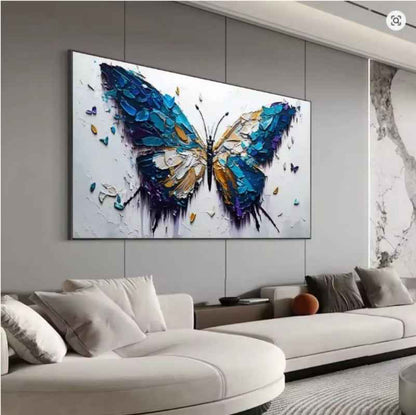 Handmade Oil Painting Canvas Wall Art Decoration Animal Abstract Texture Butterfly For Home Living Room Decor Rolled Frameless Unstretched Painting