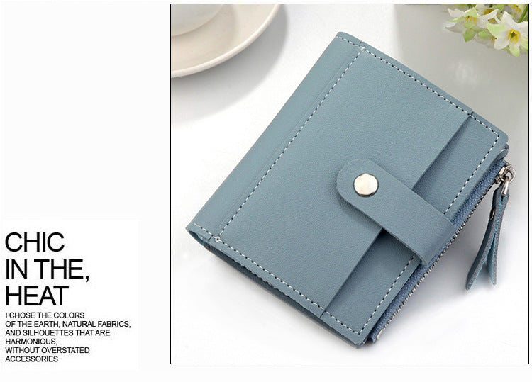 Clutch three fold buckle coin purse