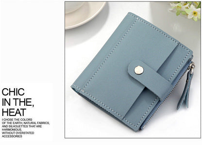Clutch three fold buckle coin purse