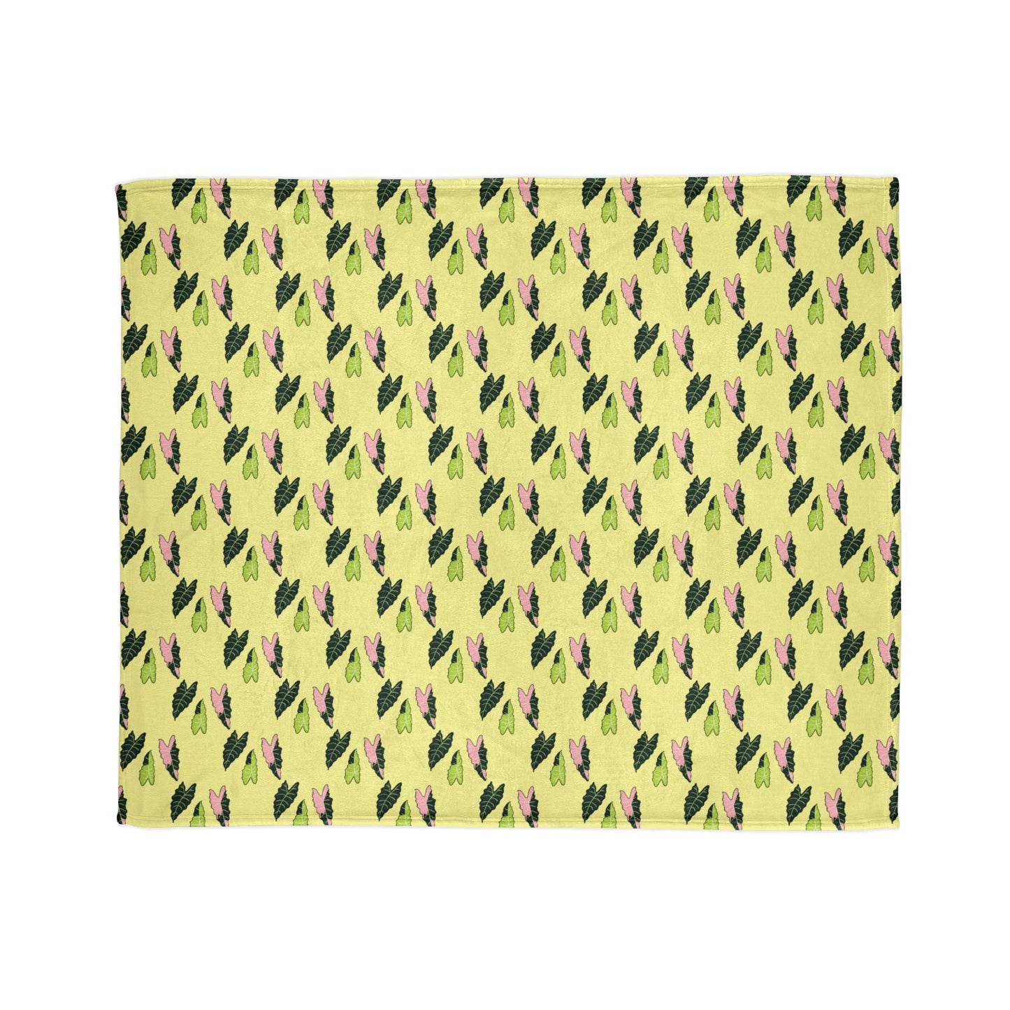 Alocasia Pattern Cozy Fleece Throw Blanket
