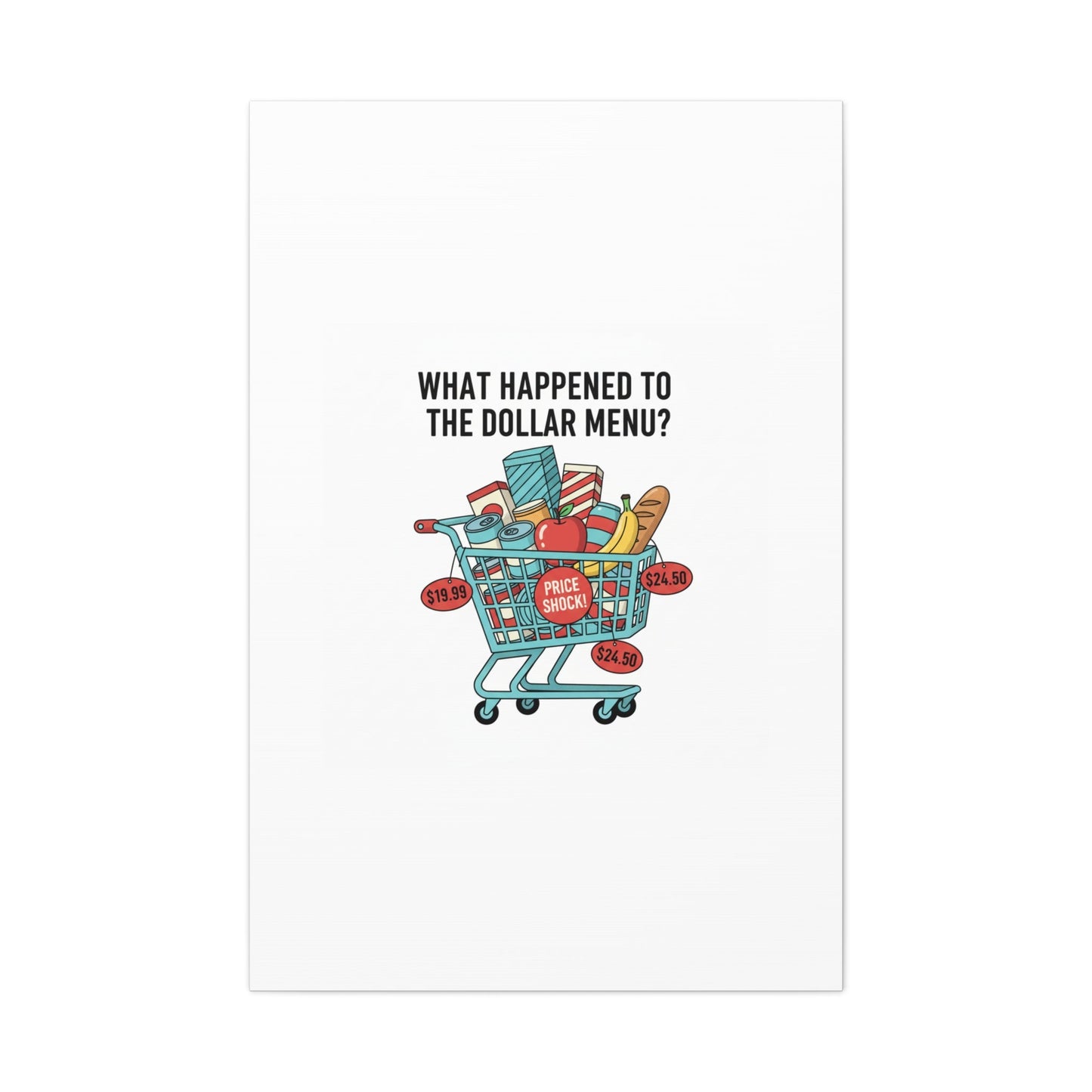 What Happened to the Dollar Menu? Canvas | Grocery Prices Meme, Price Shock Wall Art