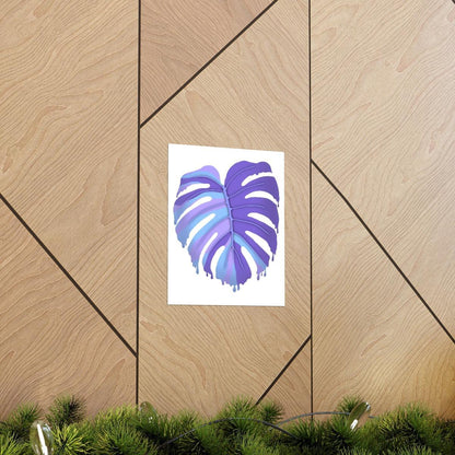Purple Melting Monstera Botanical Print – Unframed Wall Art