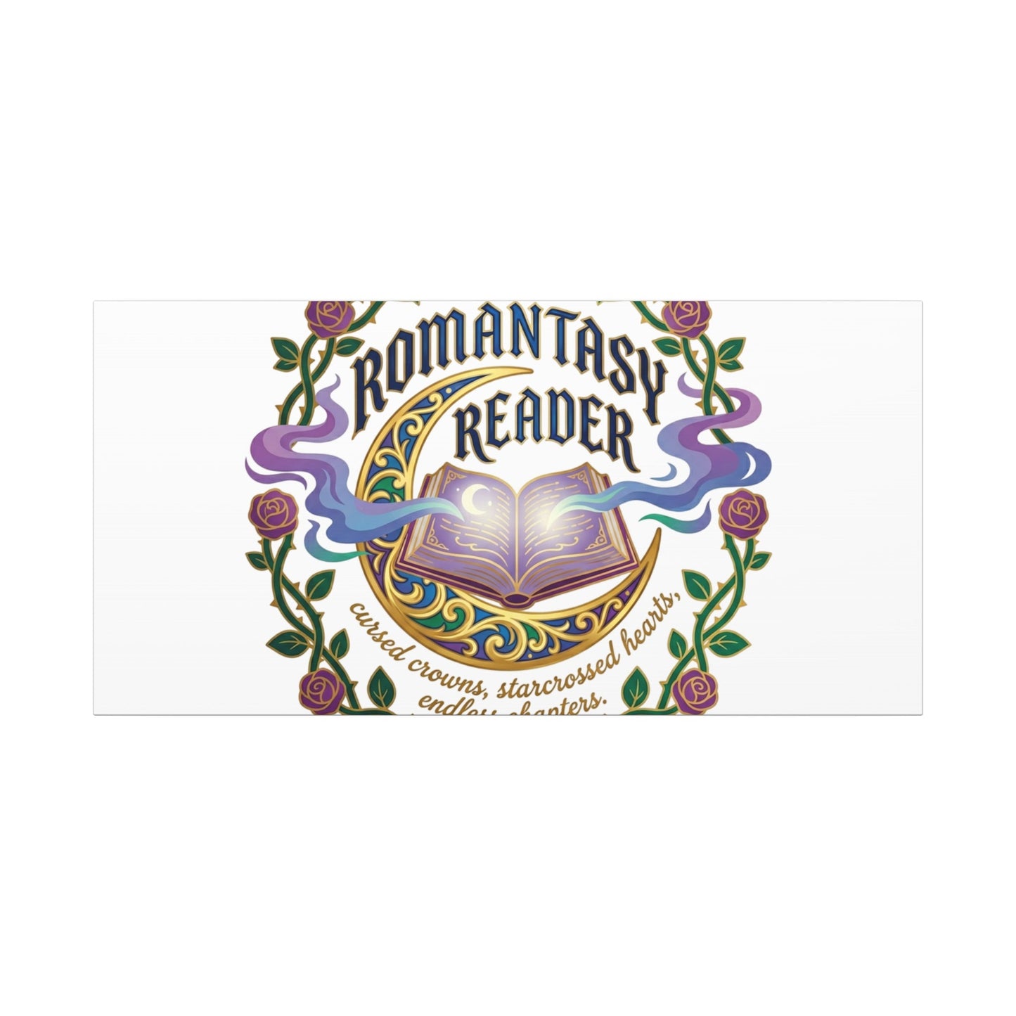 Romantasy Reader Canvas Print | enchanted bookish celestial gothic