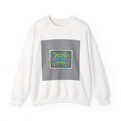 2026 Loading 99% Crewneck Sweatshirt | NYE countdown, retro system UI