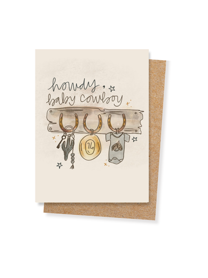 Howdy Baby Cowboy Western Baby Shower Card