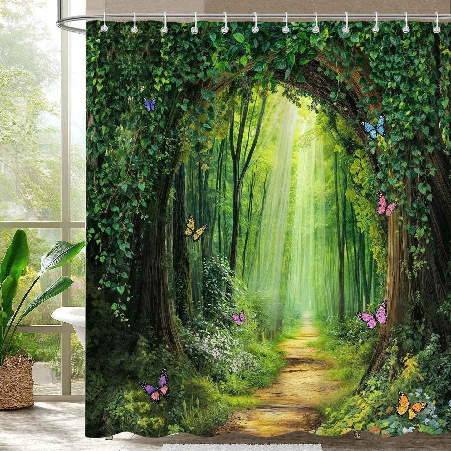 Shower Curtain Digital Printing Bathroom Waterproof Mildew-proof Partition Curtain