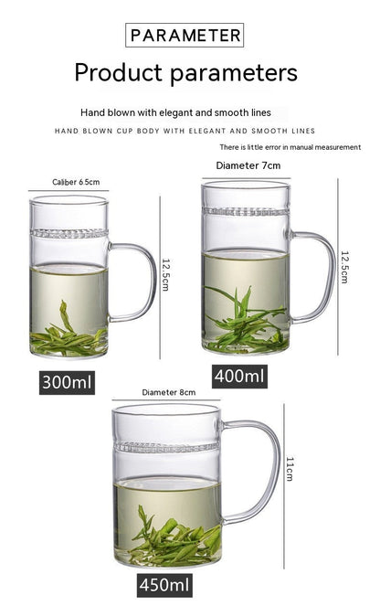 Household Green-tea Cup Comes With Filter Heat-resistance Glass