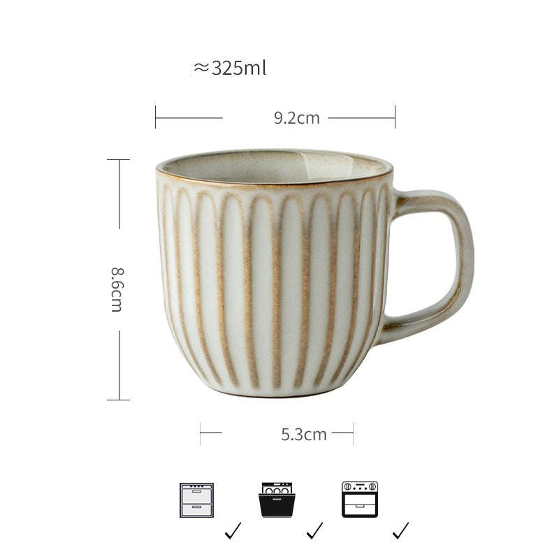 Distressed Embossed Ceramic American Retro Coffee Cup