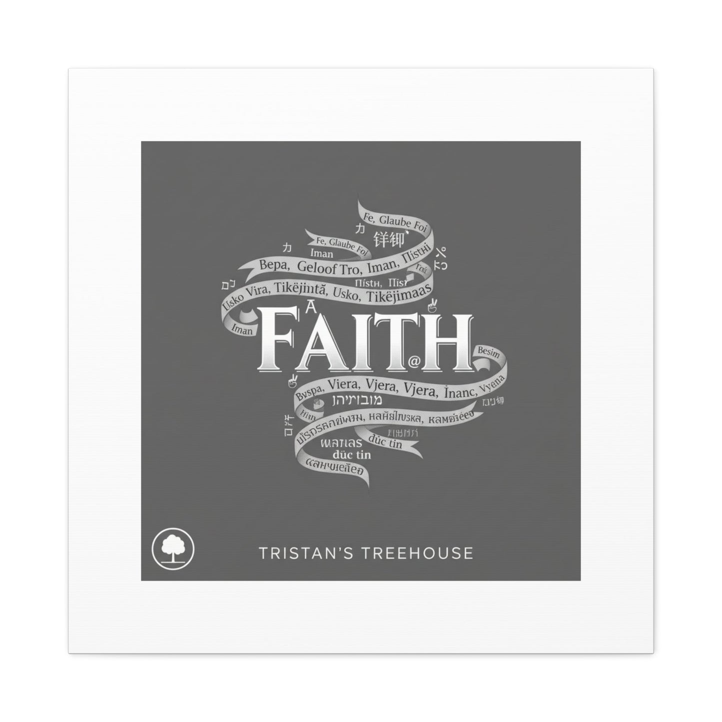 handwritten faith ribbon Canvas | sketch aesthetic, doodle design