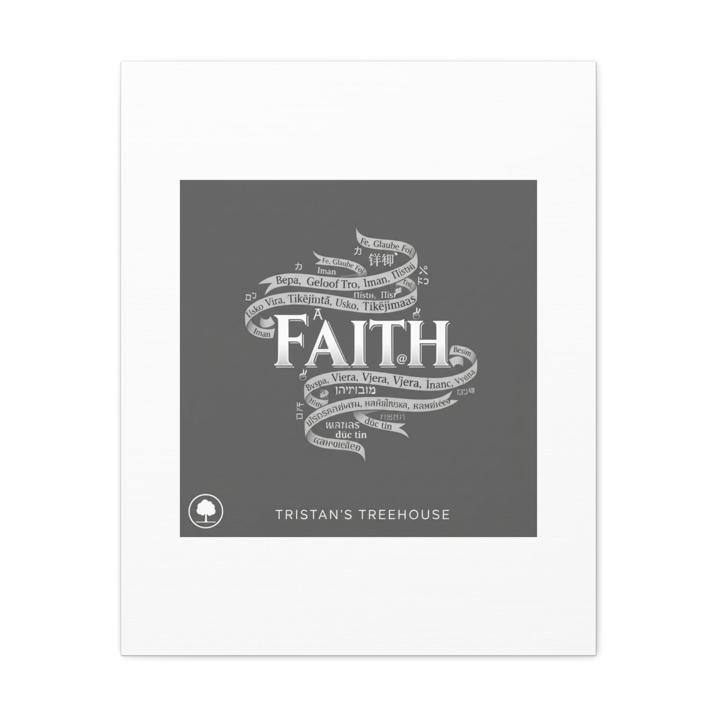 handwritten faith ribbon Canvas | sketch aesthetic, doodle design