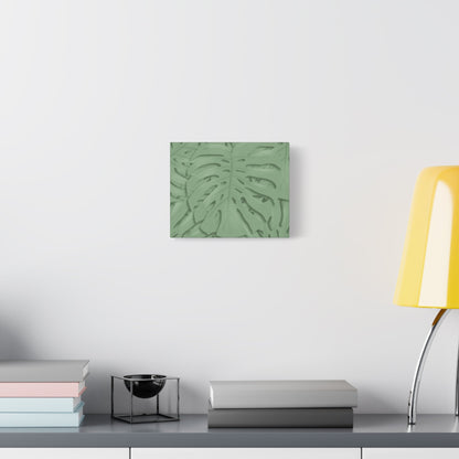 Sage Green Monstera Canvas Print – Botanical Wall Art