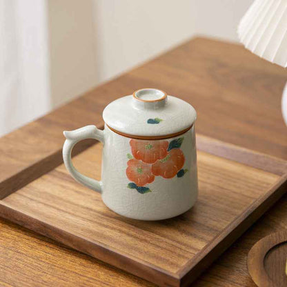 Ge Kiln Persimmon Pattern Ceramic Cup Personal Dedicated