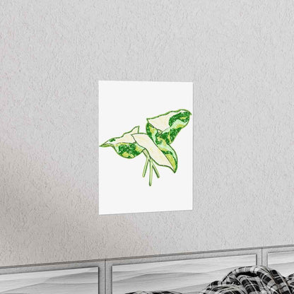 Marble Syngonium Botanical Print – Unframed Wall Art
