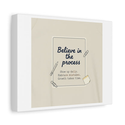 Believe in the Process Canvas | analogue note to self, handwritten reminder décor