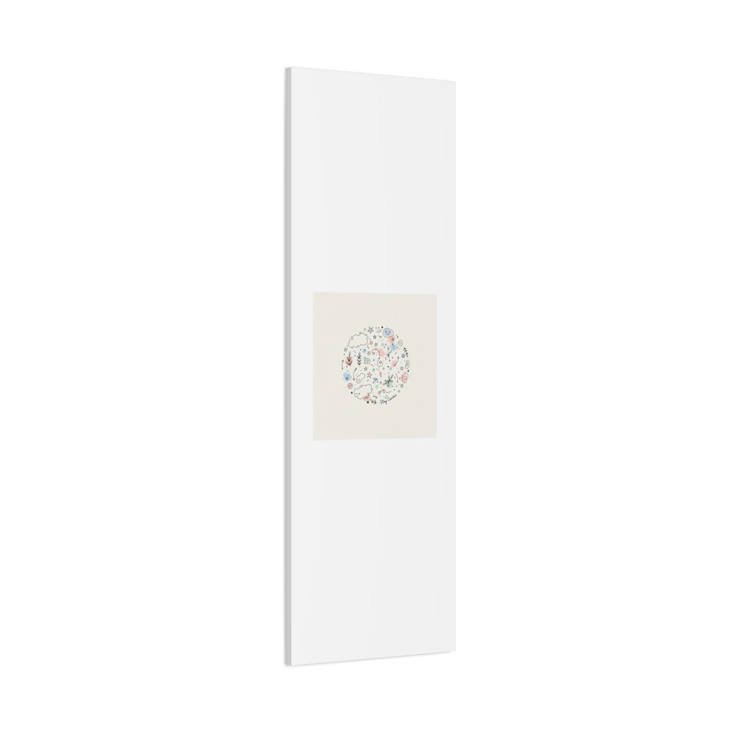 Doodle Circle Line Drawing Matte Canvas, Hand-Drawn Sketch Art