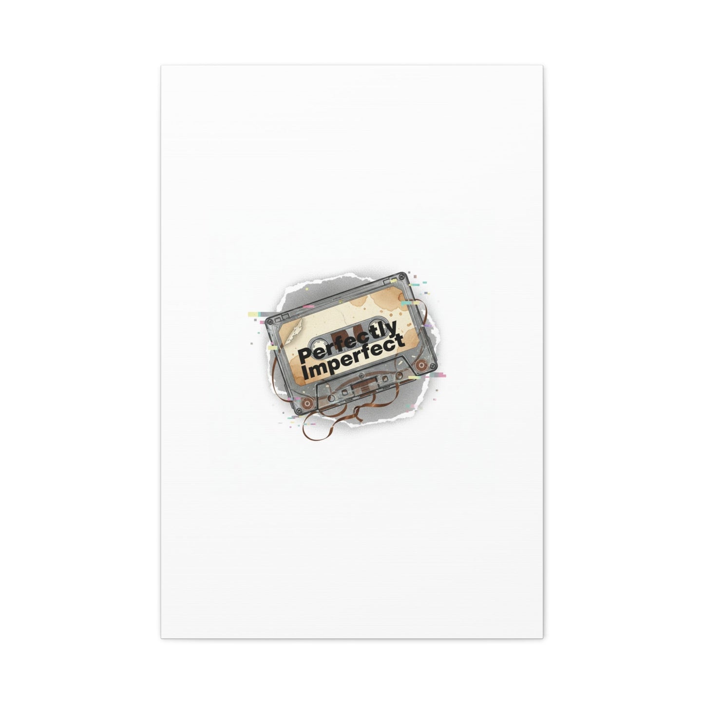 Perfectly Imperfect Cassette, Canvas Print | Analog Error, glitch art static