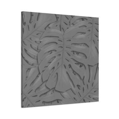 Grey Monstera Canvas Print – Botanical Wall Art