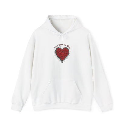 Gothic Romance Rose Heart Hoodie | Nu Romantic 80s Nostalgia