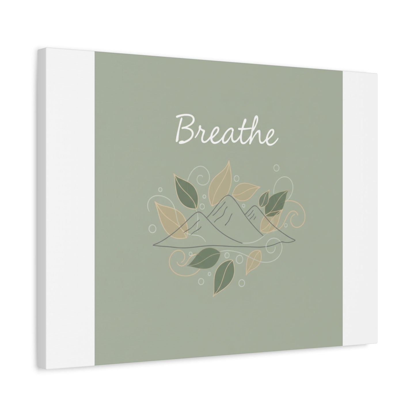 Breathe Mountain Line Canvas | Nature Symbols, Minimal Forest Wall Art
