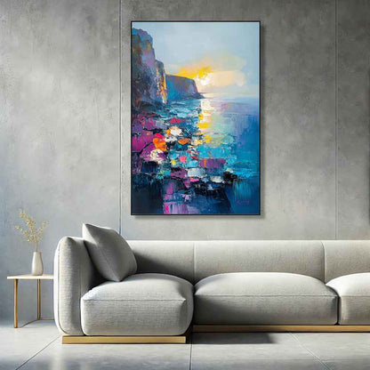 Handmade Oil Painting Canvas Wall Art Decoration Abstract Mediterranean Scenery Pictures For Home Decor Rolled Frameless Unstretched Painting