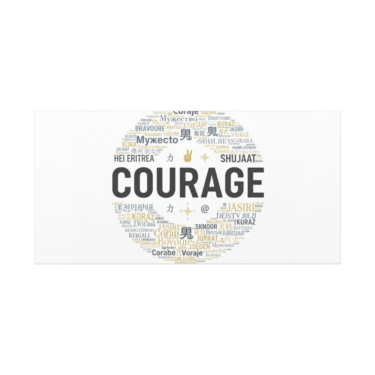 Courage Word Cloud Canvas | Fresh-Start Minimalism art print