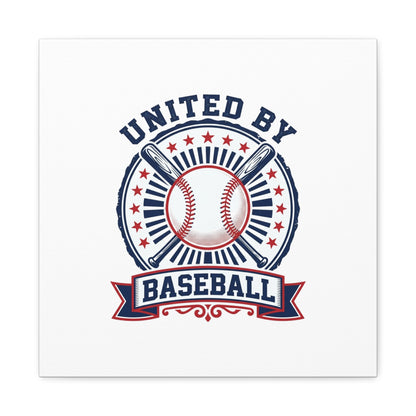 United by Baseball Canvas | Patriotic Baseball Graphic, Red White Blue Wall Art
