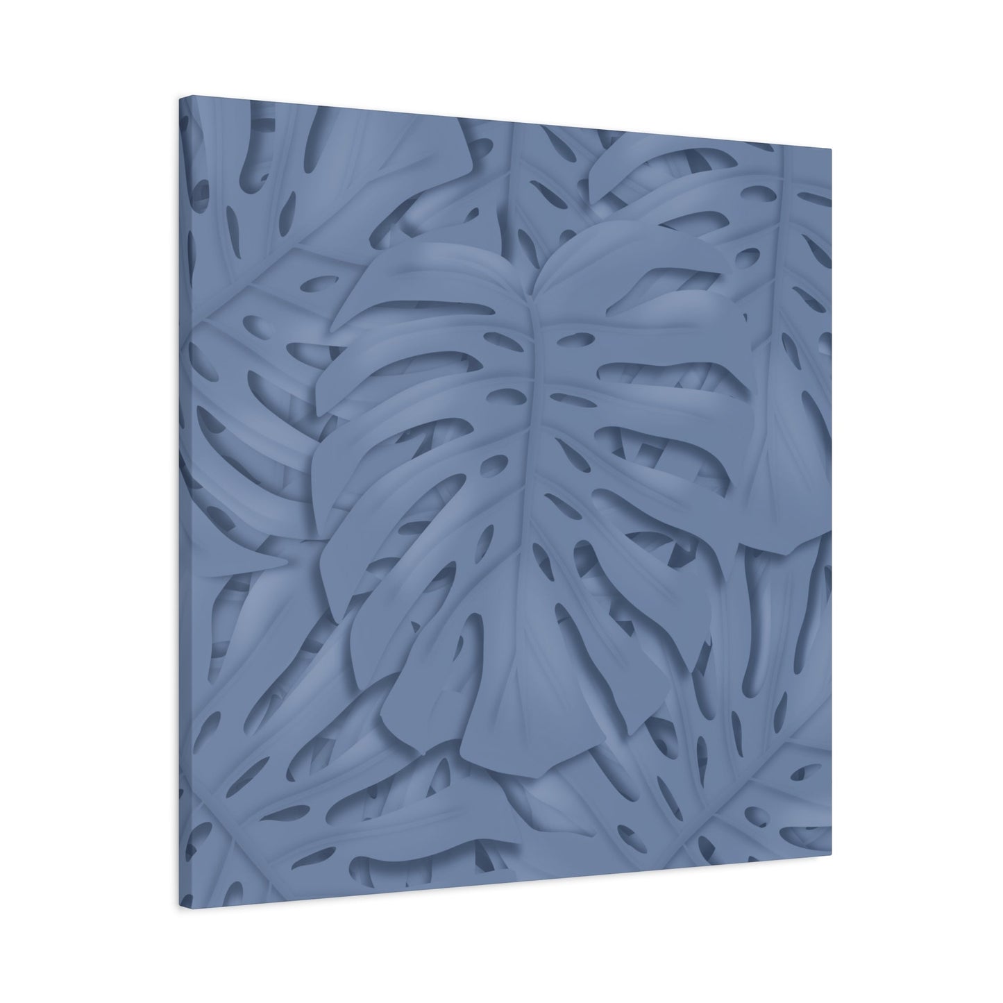 Blue Monstera Canvas Print – Botanical Wall Art