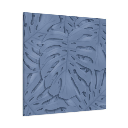 Blue Monstera Canvas Print – Botanical Wall Art
